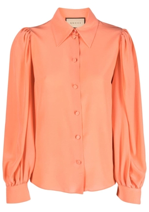 Gucci long-sleeve silk shirt - Orange