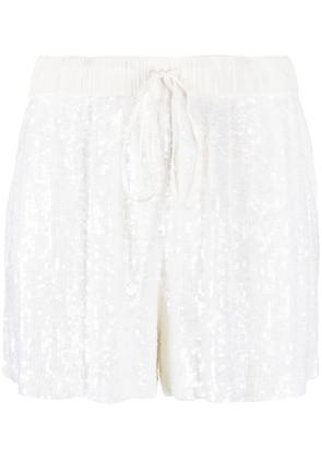 P.A.R.O.S.H. sequined drawstring shorts - White