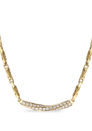 Bvlgari Pre-Owned 1980s 18kt yellow gold Fancy Twisted Link diamond necklace