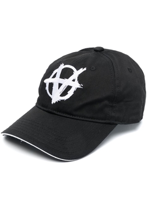 VETEMENTS logo-print detail baseball cap - Black