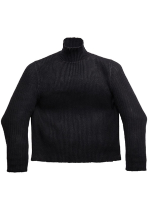 Balenciaga Biker ribbed-knit high-neck sweater - Black