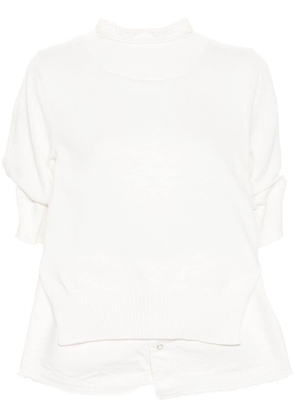 sacai layered short-sleeved top - White