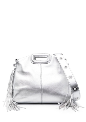 Maje Miss M metallic-effect leather mini bag - Silver