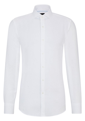 BOSS spread-collar linen shirt - White