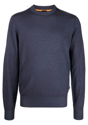 BOSS crew-neck knitted sweater - Blue