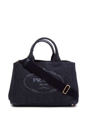 Prada Pre-Owned Canapa logo denim two-way handbag - Black