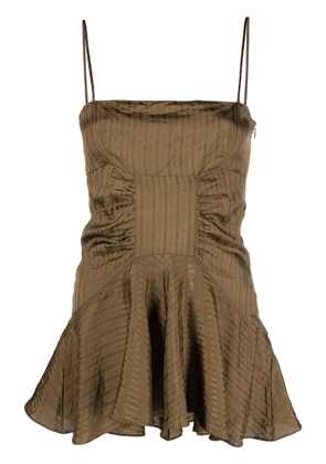 There Was One jacquard-stripe draped top - Green