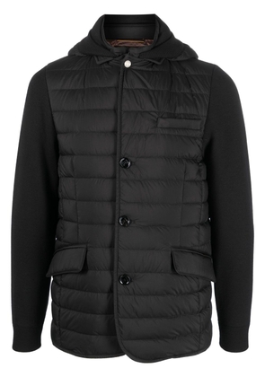 Moorer Massino-S3Z quilted knitted-mix jacket - Black