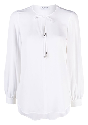 DONDUP tie-front long-sleeved blouse - White