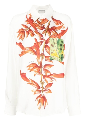 Pierre-Louis Mascia floral-print silk shirt - White