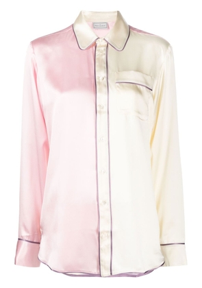 Pierre-Louis Mascia two-tone silk pyjama shirt - Pink