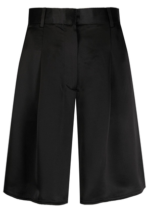 By Malene Birger high-waist satin shorts - Black