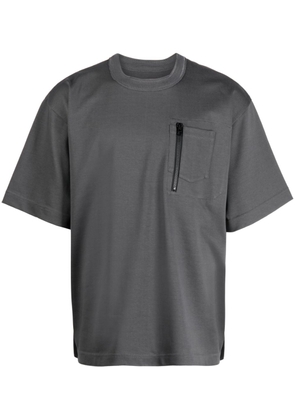 sacai multi-pocket cotton T-shirt - Grey