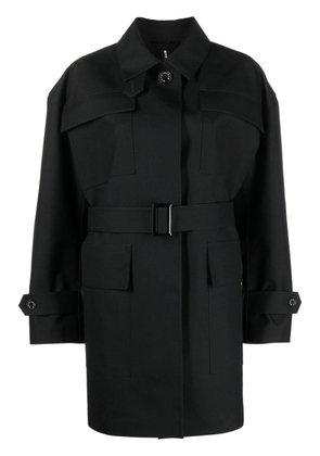 Mackintosh single-breasted belted-waist coat - Black