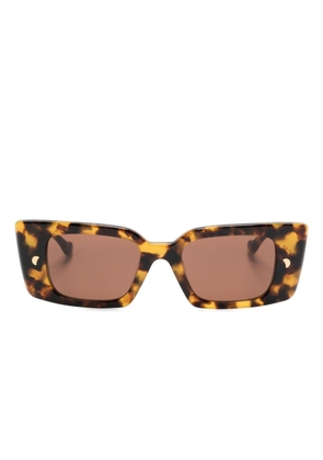Nanushka Carmel rectangle-frame sunglasses - Brown