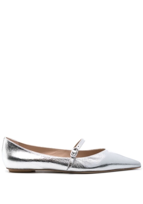 Stuart Weitzman Emilia leather ballerina shoes - Silver