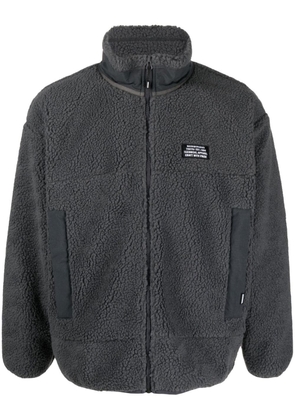 Neighborhood logo-patch fleece jacket - Grey