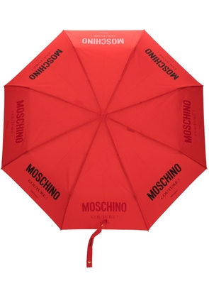 Moschino logo-print compact umbrella - Red
