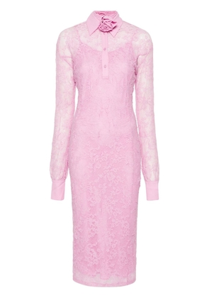 Blugirl floral-lace midi dress - Pink
