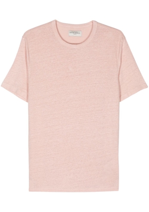 Officine Generale mélange linen T-shirt - Pink