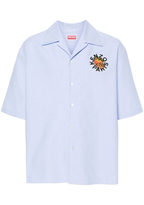 Kenzo embroidered-logo canvas shirt - Blue