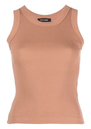 STYLAND fine-ribbed vest top - Neutrals