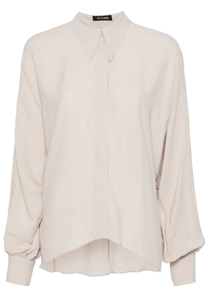 STYLAND batwing-style crepe shirt - Neutrals