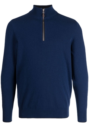 N.Peal The Carnaby zip-fastening cashmere jumper - Blue
