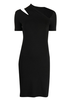 Helmut Lang cut-out detailing cotton-blend dress - Black