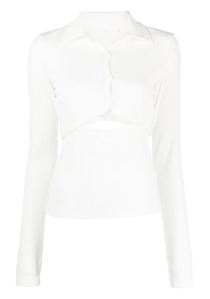 Helmut Lang cut-out knitted top - White