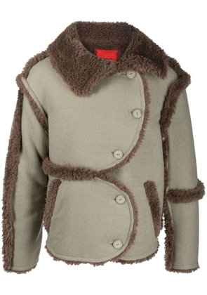Eckhaus Latta fleece-trim Sherpa jacket - Green