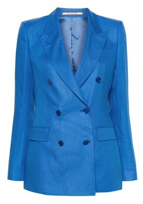 Tagliatore double-breasted linen blazer - Blue