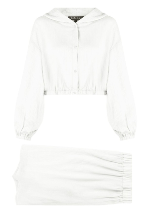 tout a coup hooded top and shorts set - White