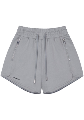 TEAM WANG design logo-print cotton track shorts - Grey