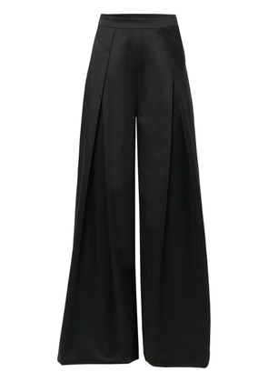 Carolina Herrera high-waist satin wide-leg trousers - Black