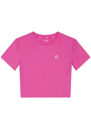 TEAM WANG design x Chuang Asia logo-print cropped T-shirt - Pink
