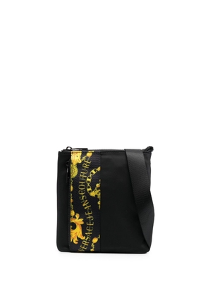 Versace Jeans Couture logo-print zip-fastening messenger bag - Black