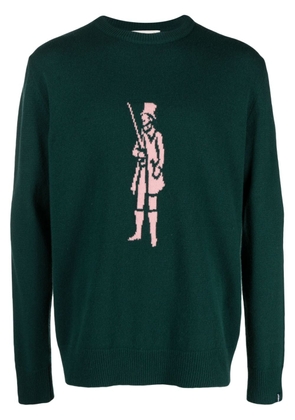 Mackintosh logo-intarsia merino wool-blend jumper - Green