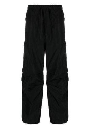STYLAND elasticated-waist straight-leg trousers - Black