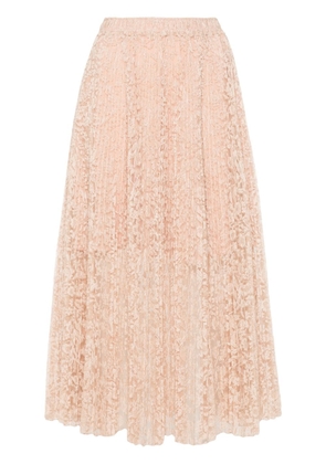 Ermanno Scervino corded-lace pleated midi skirt - Pink