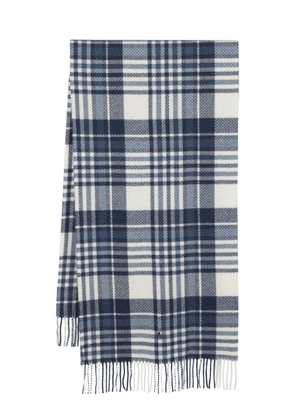 Polo Ralph Lauren herringbone-pattern fringe-detailing scarf - Blue