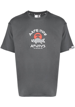 AAPE BY *A BATHING APE® logo-print jersey cotton T-shirt - Grey