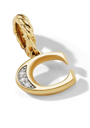 David Yurman 18kt yellow gold Initial C diamond pendant