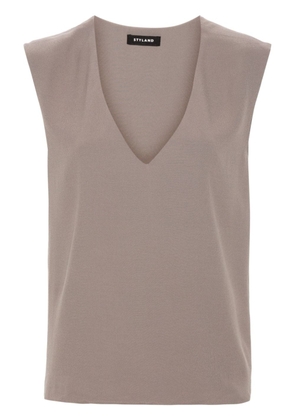 STYLAND sleeveless crepe blouse - Grey