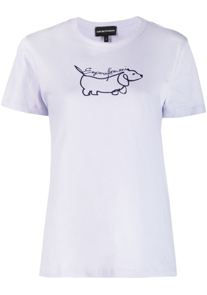 Emporio Armani graphic-print cotton T-shirt - Purple