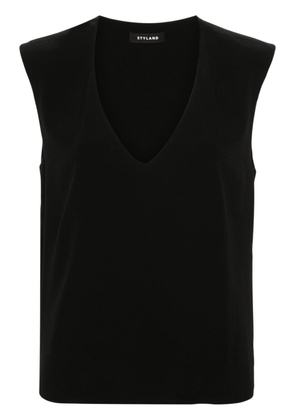 STYLAND sleeveless crepe blouse - Black