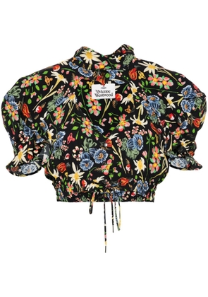 Vivienne Westwood floral cropped blouse - Black
