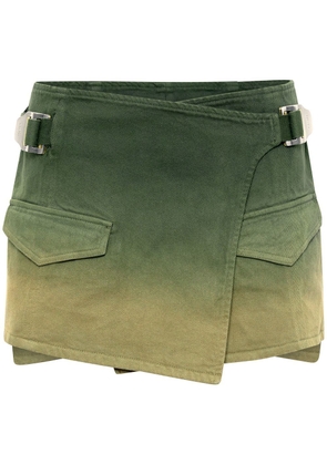 Dion Lee ombré-effect denim wrap skirt - Green