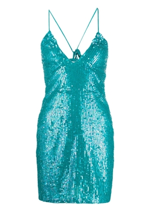 P.A.R.O.S.H. sequin-embellished mini dress - Blue