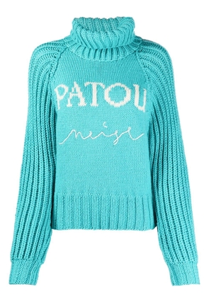Patou intarsia-knit logo jumper - Blue